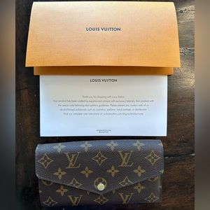 Authentic Louis Vuitton Sarah Wallet in Monogram with Rose Ballerine